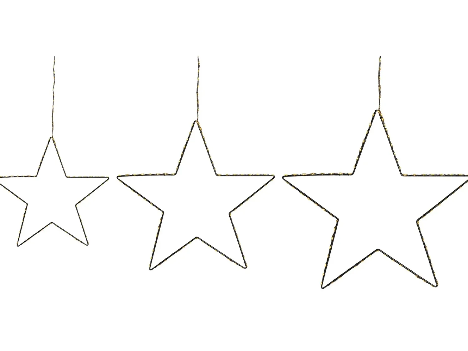 Discount Beliani Set di 3 decorazioni da appendere LED KUNNARI Stella 50/40/30 cm Argento