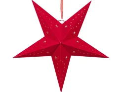 Best Beliani Set di 2 decorazioni da appendere LED MOTTI Stella Rosso