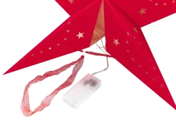 Best Beliani Set di 2 decorazioni da appendere LED MOTTI Stella Rosso