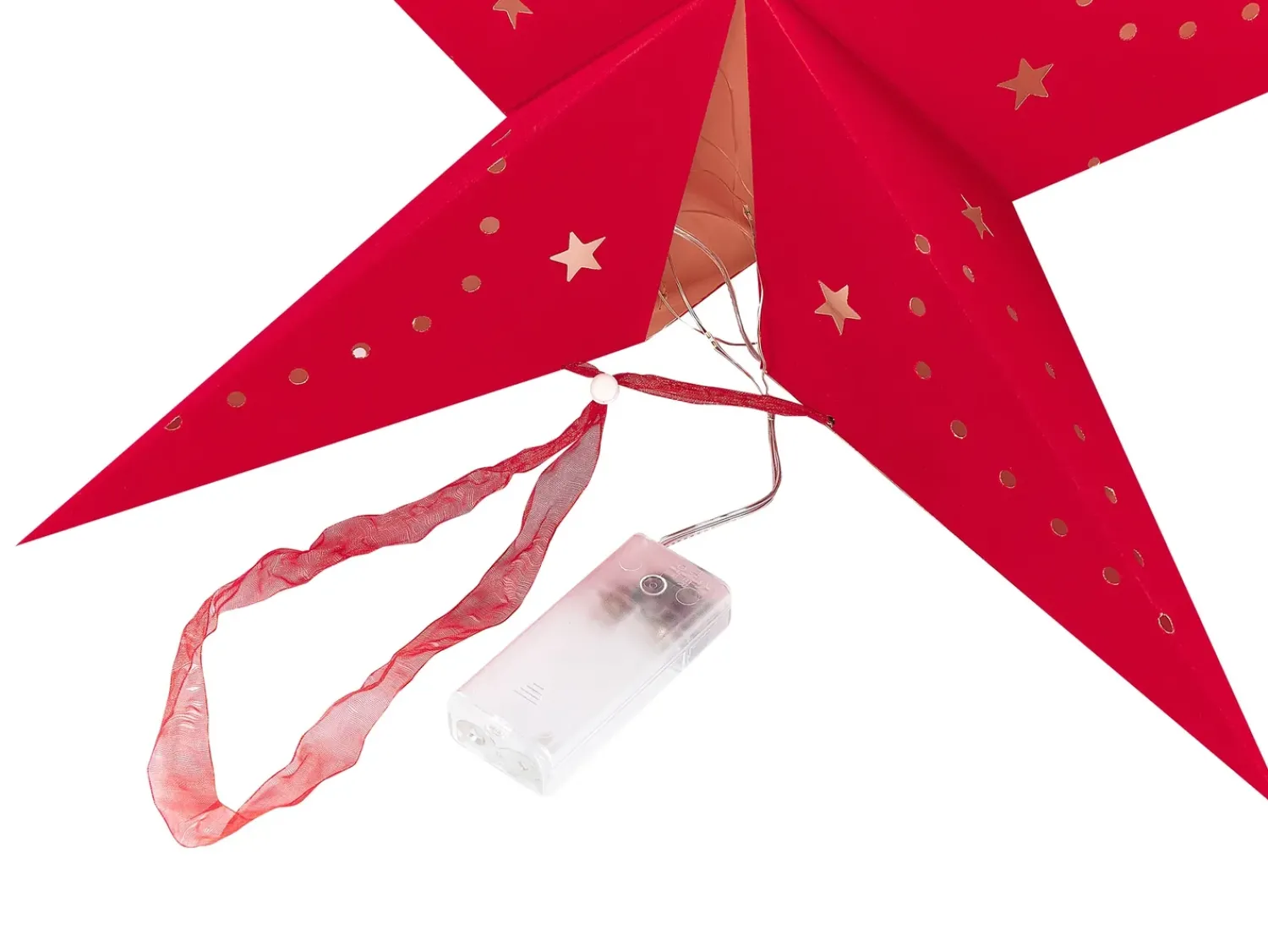 Best Beliani Set di 2 decorazioni da appendere LED MOTTI Stella Rosso