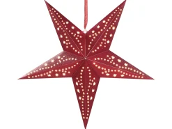 Beliani Set di 2 decorazioni da appendere LED MOTTI Stella 45 cm Rosso