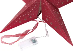 Beliani Set di 2 decorazioni da appendere LED MOTTI Stella 45 cm Rosso