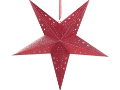Beliani Set di 2 decorazioni da appendere LED MOTTI Stella 45 cm Rosso