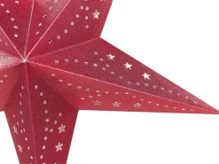 Beliani Set di 2 decorazioni da appendere LED MOTTI Stella 45 cm Rosso