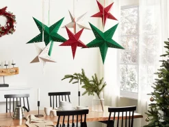 Hot Beliani Set di 2 decorazioni da appendere LED MOTTI Stella Bianco