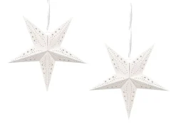 Hot Beliani Set di 2 decorazioni da appendere LED MOTTI Stella Bianco