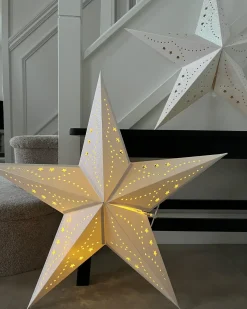 Hot Beliani Set di 2 decorazioni da appendere LED MOTTI Stella Bianco
