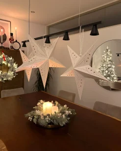 Hot Beliani Set di 2 decorazioni da appendere LED MOTTI Stella Bianco