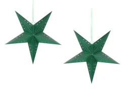 Outlet Beliani Set di 2 decorazioni da appendere LED MOTTI Stella smeraldo Verde