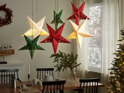 Outlet Beliani Set di 2 decorazioni da appendere LED MOTTI Stella smeraldo Verde