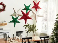 Outlet Beliani Set di 2 decorazioni da appendere LED MOTTI Stella smeraldo Verde