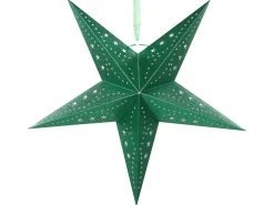 Outlet Beliani Set di 2 decorazioni da appendere LED MOTTI Stella smeraldo Verde