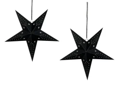 Best Beliani Set di 2 decorazioni da appendere LED MOTTI Stella Nero