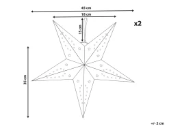 Best Beliani Set di 2 decorazioni da appendere LED MOTTI Stella Nero
