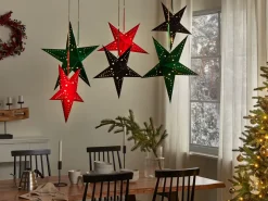 Best Beliani Set di 2 decorazioni da appendere LED MOTTI Stella Nero