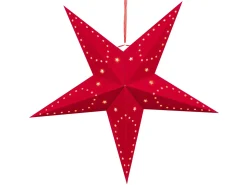 New Beliani Set di 2 decorazioni da appendere LED MOTTI Stella Rosso