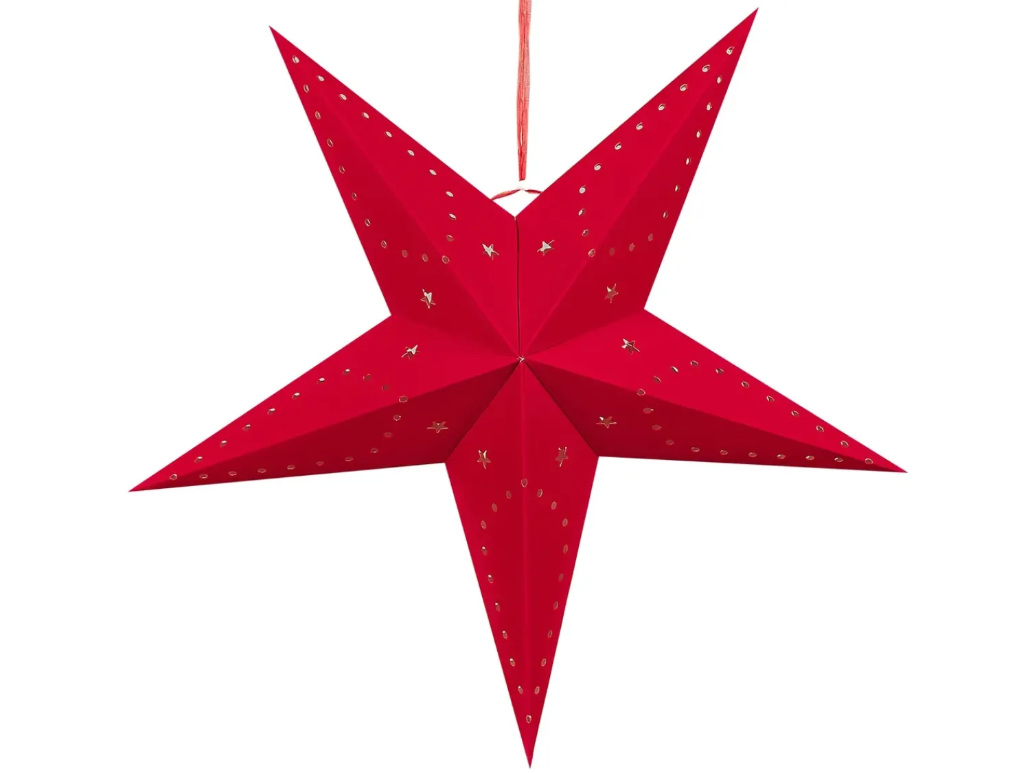 New Beliani Set di 2 decorazioni da appendere LED MOTTI Stella Rosso