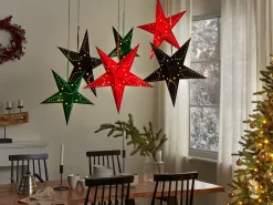 Discount Beliani Set di 2 decorazioni da appendere LED MOTTI Stella Nero