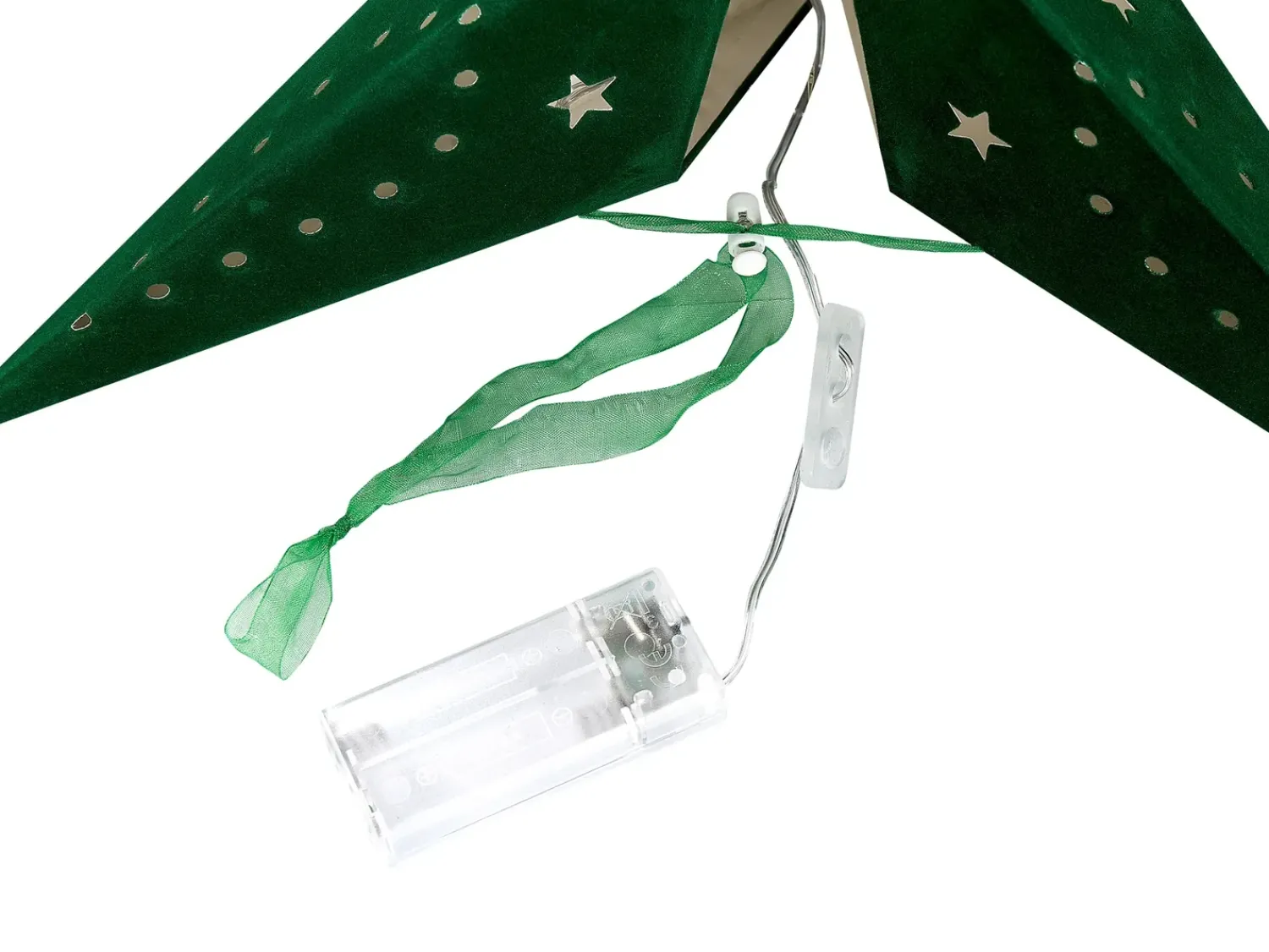 Beliani Set di 2 decorazioni da appendere LED MOTTI Stella smeraldo Verde