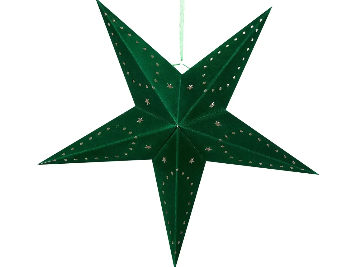 Beliani Set di 2 decorazioni da appendere LED MOTTI Stella smeraldo Verde