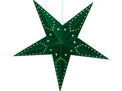 Beliani Set di 2 decorazioni da appendere LED MOTTI Stella smeraldo Verde