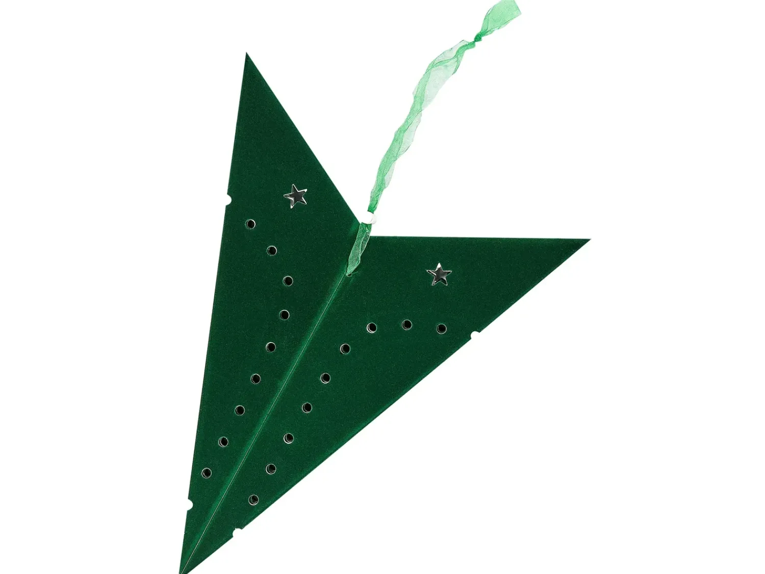 Beliani Set di 2 decorazioni da appendere LED MOTTI Stella smeraldo Verde