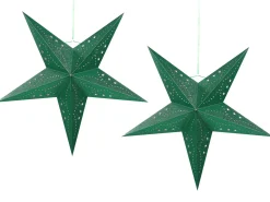 Sale Beliani Set di 2 decorazioni da appendere LED MOTTI Stella smeraldo Verde