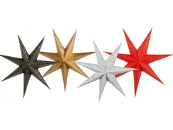 Hot Beliani Set di 4 decorazioni da appendere LED KAMET Stella 60 cm Multicolore