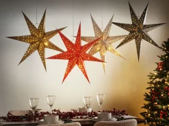 Hot Beliani Set di 4 decorazioni da appendere LED KAMET Stella 60 cm Multicolore