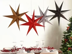 Hot Beliani Set di 4 decorazioni da appendere LED KAMET Stella 60 cm Multicolore