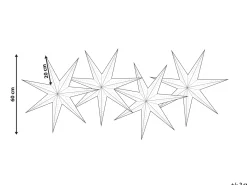 Beliani Set di 4 decorazioni da appendere LED TRISUL Stella 60 cm Multicolore