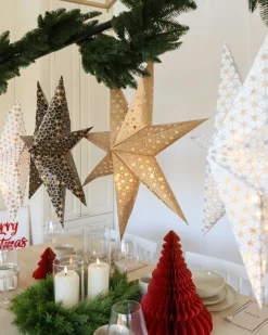 Beliani Set di 4 decorazioni da appendere LED TRISUL Stella 60 cm Multicolore
