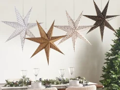 Beliani Set di 4 decorazioni da appendere LED TRISUL Stella 60 cm Multicolore