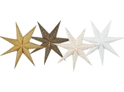 Beliani Set di 4 decorazioni da appendere LED TRISUL Stella 60 cm Multicolore