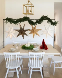 Beliani Set di 4 decorazioni da appendere LED TRISUL Stella 60 cm Multicolore