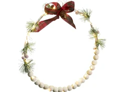 New Beliani Set di 3 decorazioni da appendere LED KEITELE Ghirlanda 25/30/35 cm Bianco Bianco Rosso Verde