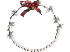 New Beliani Set di 3 decorazioni da appendere LED KEITELE Ghirlanda 25/30/35 cm Bianco Bianco Rosso Verde