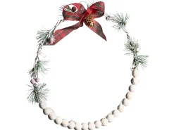 New Beliani Set di 3 decorazioni da appendere LED KEITELE Ghirlanda 25/30/35 cm Bianco Bianco Rosso Verde