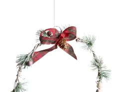 New Beliani Set di 3 decorazioni da appendere LED KEITELE Ghirlanda 25/30/35 cm Bianco Bianco Rosso Verde