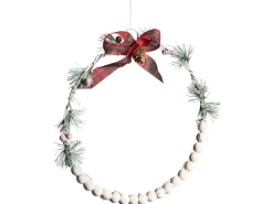 New Beliani Set di 3 decorazioni da appendere LED KEITELE Ghirlanda 25/30/35 cm Bianco Bianco Rosso Verde