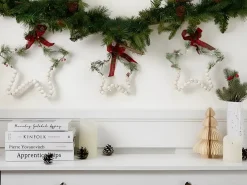 Online Beliani Set di 3 decorazioni da appendere LED KALLAVESI Stella 25/30/35 cm Bianco Bianco Rosso Verde