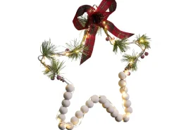 Online Beliani Set di 3 decorazioni da appendere LED KALLAVESI Stella 25/30/35 cm Bianco Bianco Rosso Verde