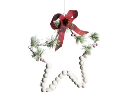 Online Beliani Set di 3 decorazioni da appendere LED KALLAVESI Stella 25/30/35 cm Bianco Bianco Rosso Verde
