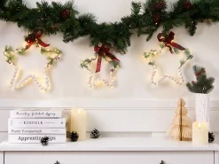 Online Beliani Set di 3 decorazioni da appendere LED KALLAVESI Stella 25/30/35 cm Bianco Bianco Rosso Verde