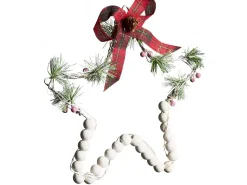 Online Beliani Set di 3 decorazioni da appendere LED KALLAVESI Stella 25/30/35 cm Bianco Bianco Rosso Verde