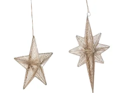 Best Beliani Set di 2 decorazioni da appendere BLASJON Stella 30/47 cm Oro