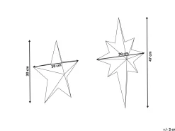 Best Beliani Set di 2 decorazioni da appendere BLASJON Stella 30/47 cm Oro