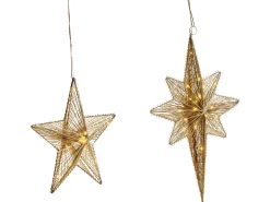 Best Beliani Set di 2 decorazioni da appendere BLASJON Stella 30/47 cm Oro