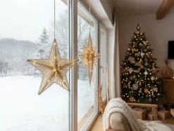 Best Beliani Set di 2 decorazioni da appendere BLASJON Stella 30/47 cm Oro