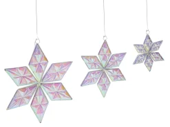 Beliani Set di 3 decorazioni da appendere RENSJON Stella 25/35/46 cm Multicolore